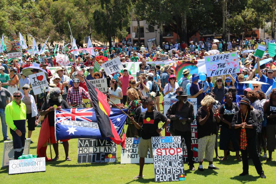 Cilmate change rally Perth, November 2015.