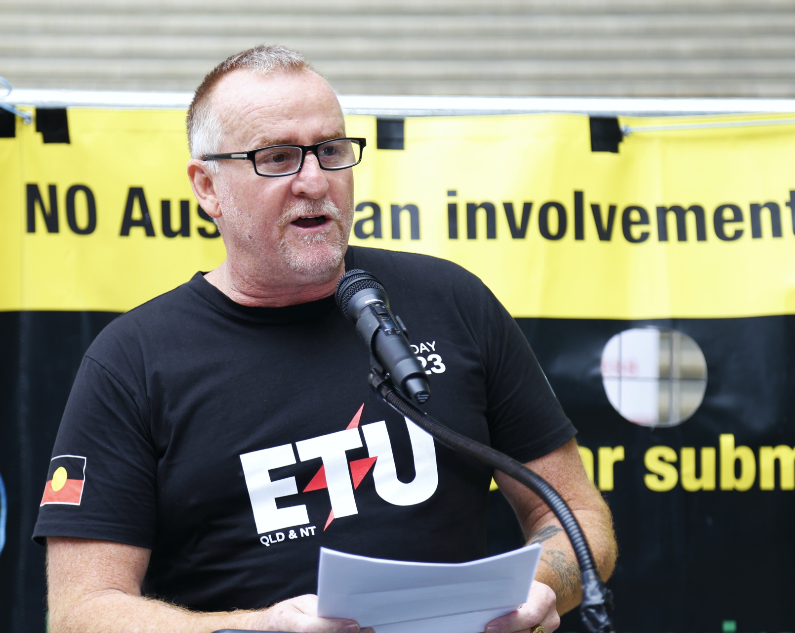 ETU leader Peter Ong speaks against AUKUS