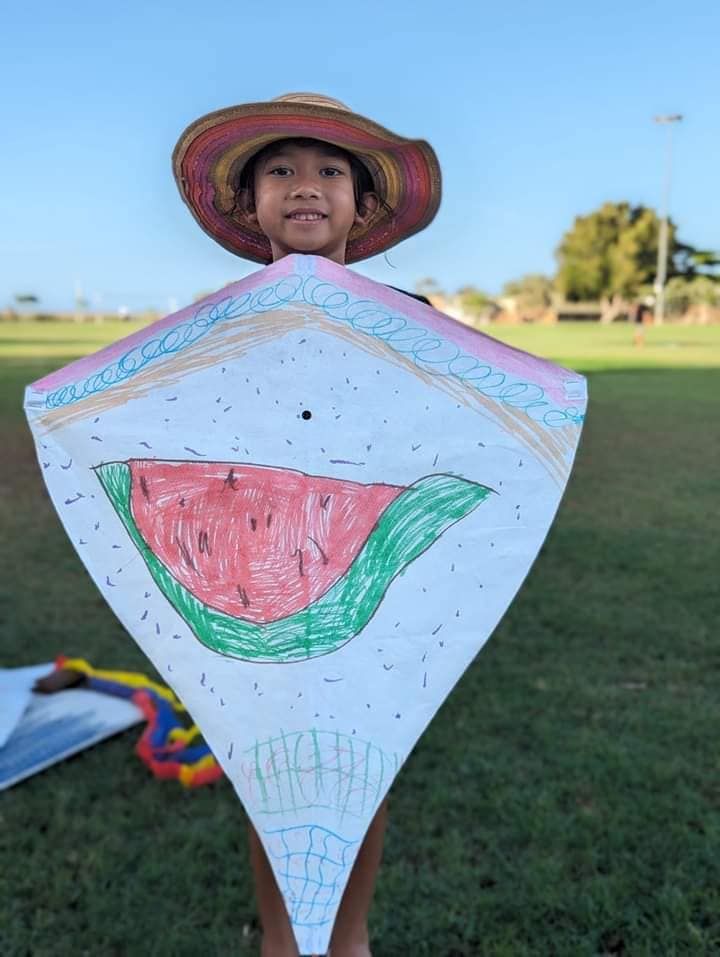 Making and flying kites in solidarity with the children of Gaza. 