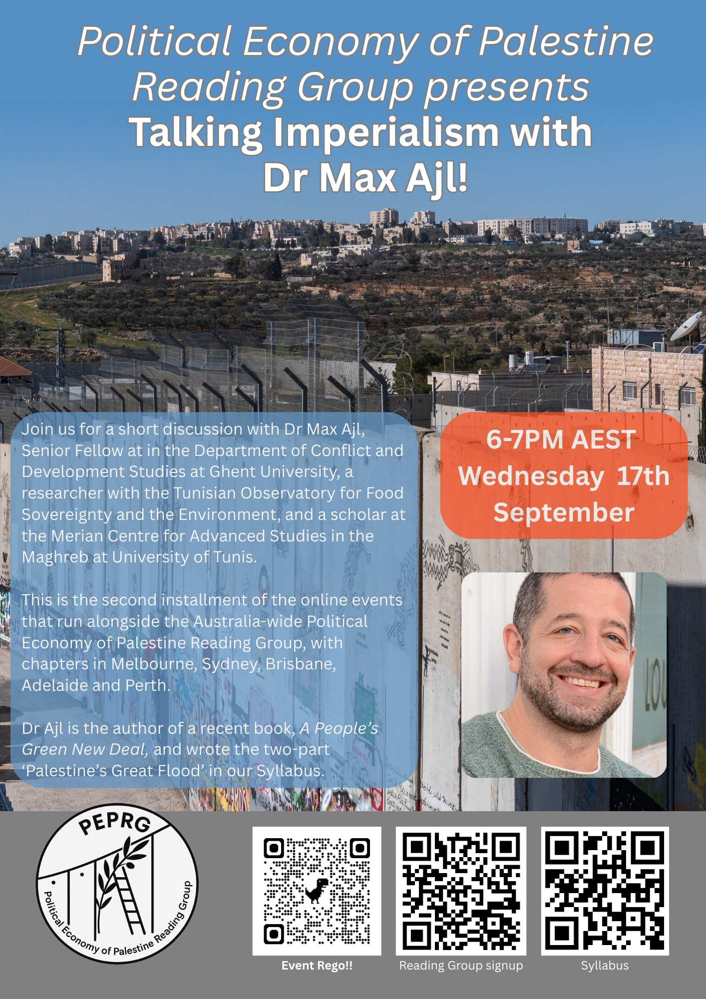 Graphic: Talking Impoerialism with Dr Max Ajl 17/09/2025