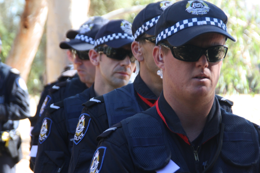 Police marching