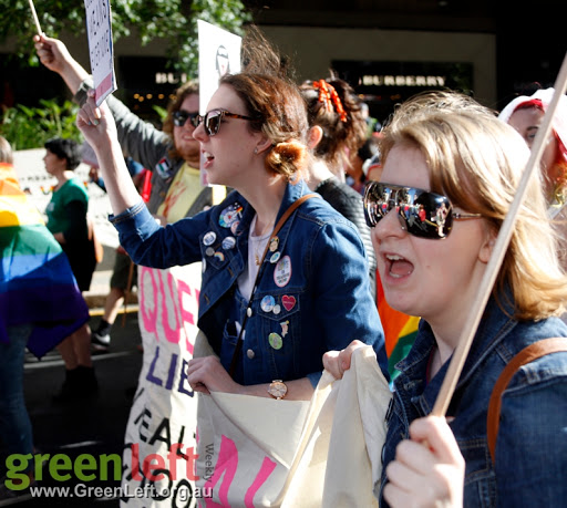 Marriage Equality rally and march in Brisbane, June 24 2016.
