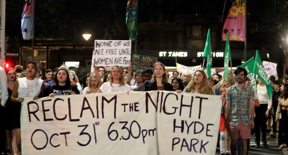 Reclaim the Night rally participants
