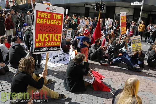 Refugee rights protest.