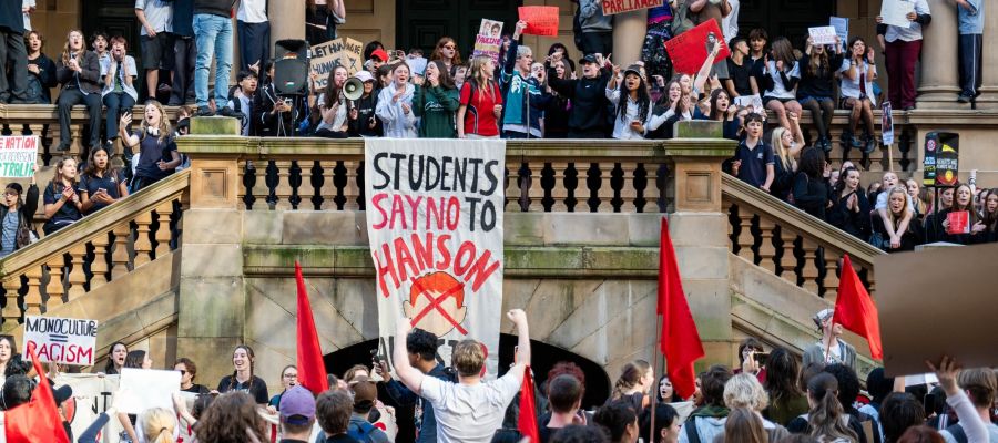 Thousands of students joined the protest in Gadigal Country/Sydney. Photo: Zebedee Parkes 