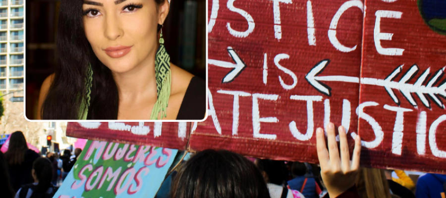 Climate justice protest and Sabrina Fernandes