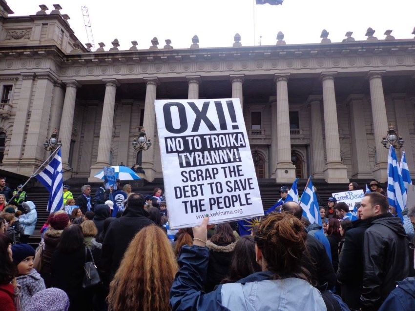 "Let Greece Breathe" rally, Melbourne Juy 4 2015.