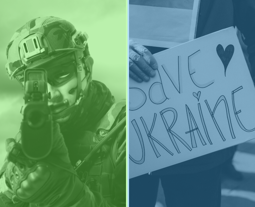 soldier and placard