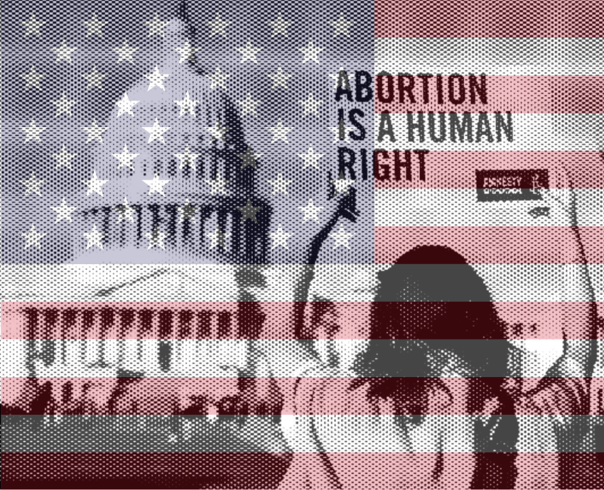 women holding a sign