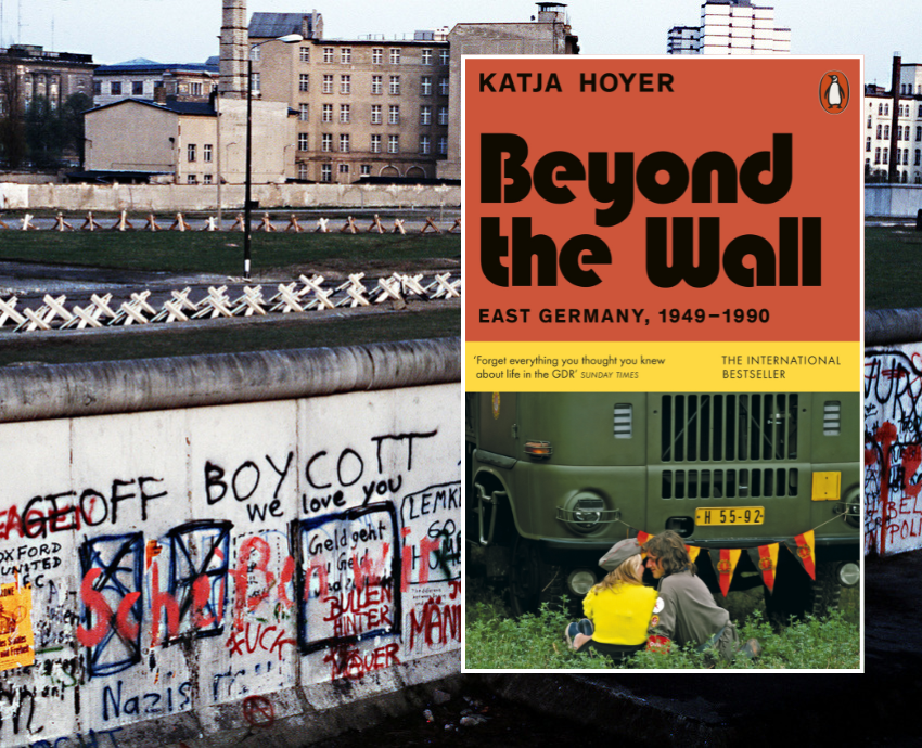 book cover and historical pic of Berlin Wall