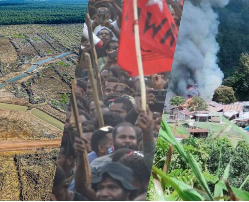 Deforestation in West Papua, protests, Indonesian attacks on West Papuan vilages