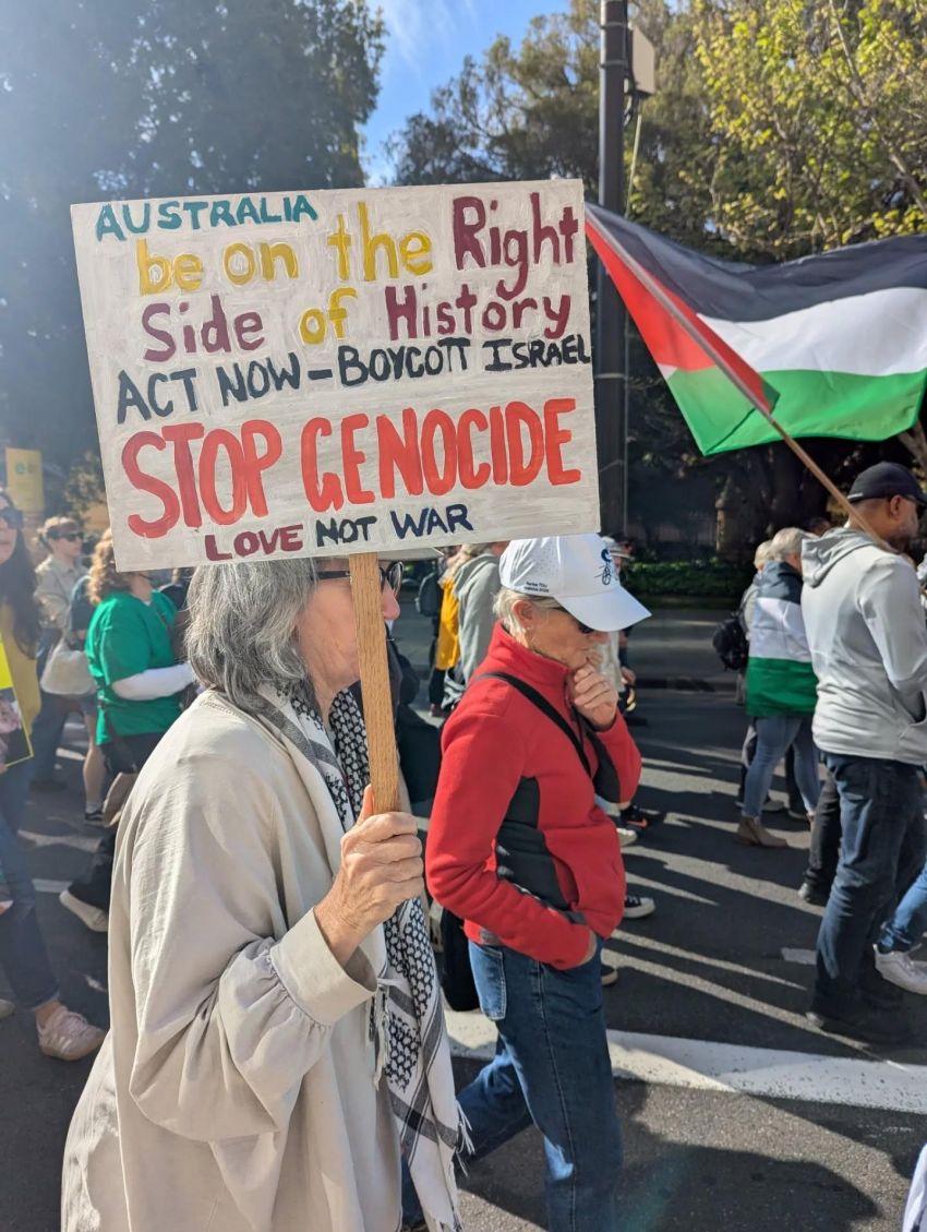 Placard at adelaide Palestine protest