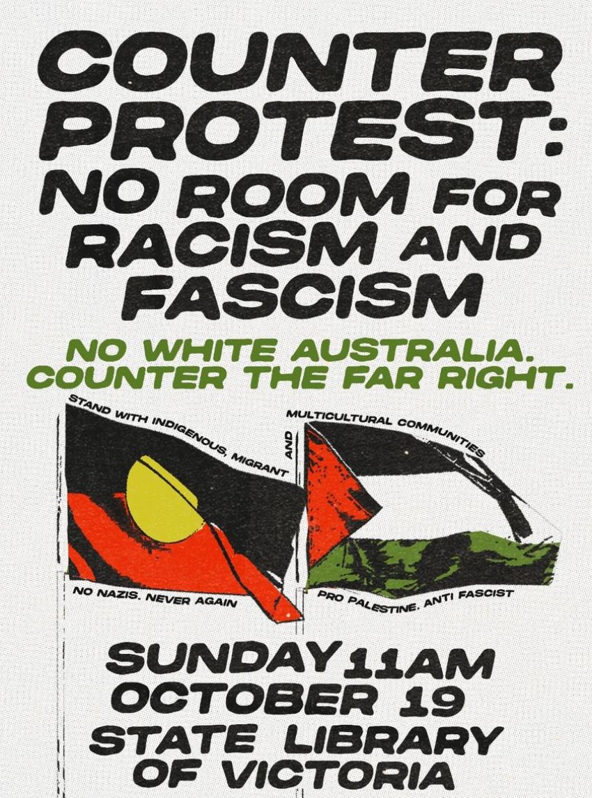 Counter protest against far right in Naarm
