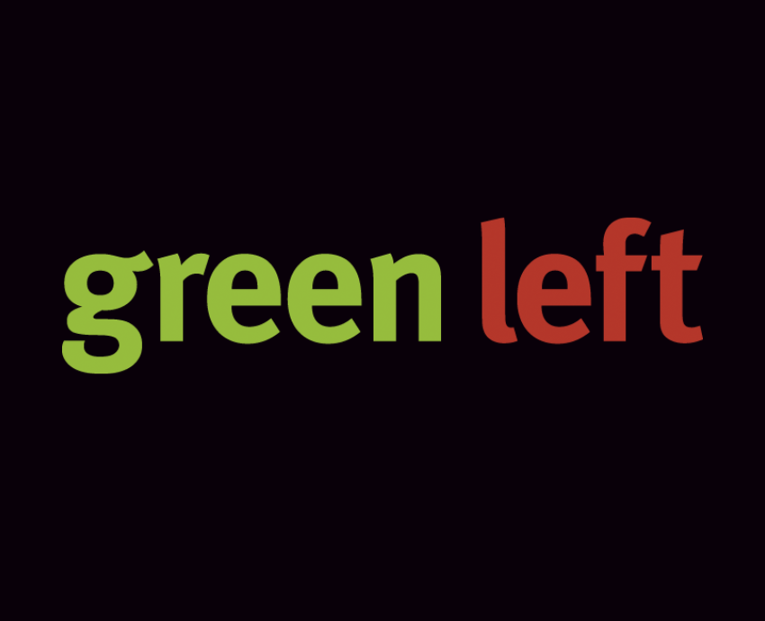 green left logo on black background