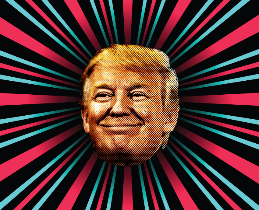 Donald Trump's head on background