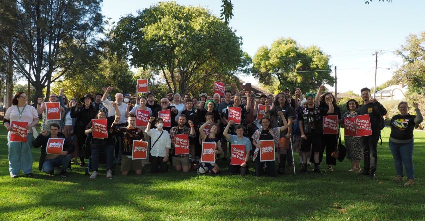 Housing for People not Profit action group photo - APNSA