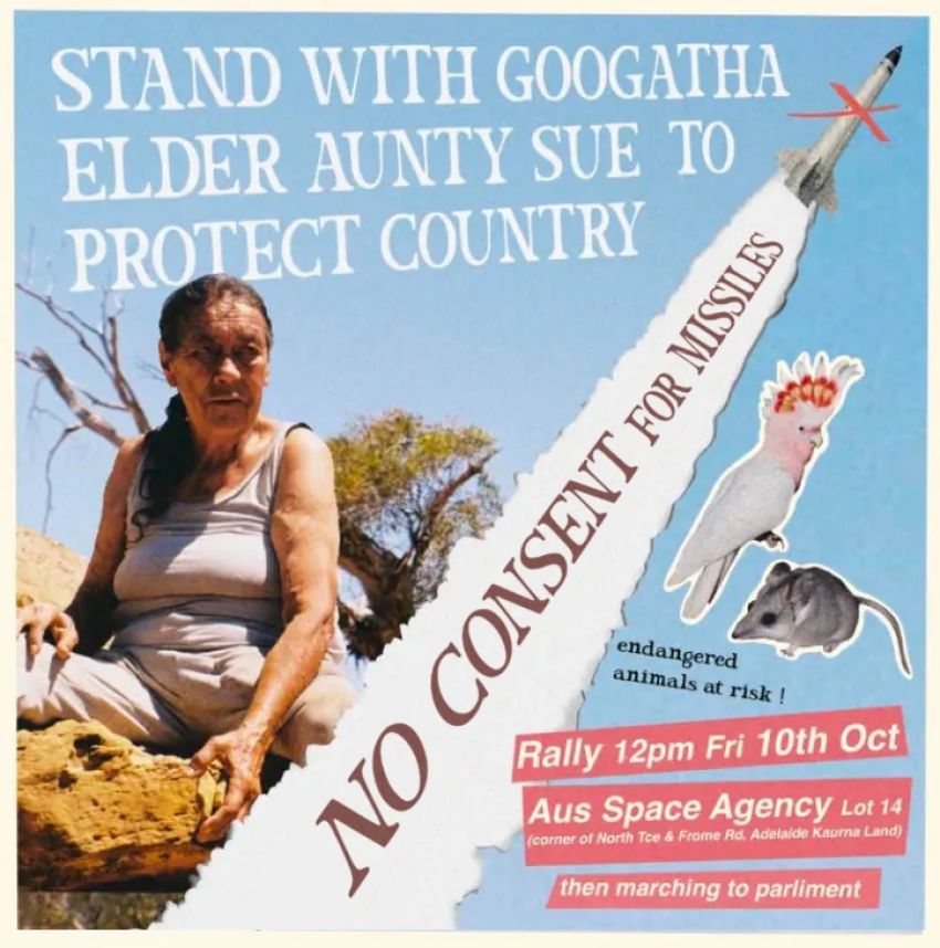 No Consent for Missiles - Stand with Aunty Sue rally 10/10/2025