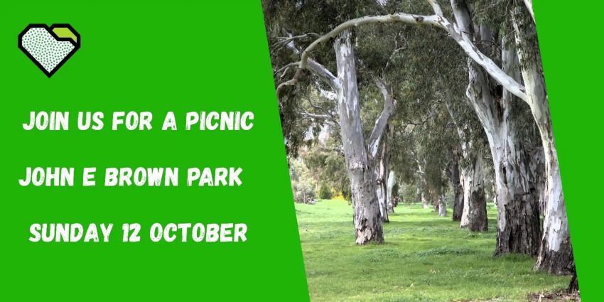 Graphic for Park Lands Protection Picnic event on 12/10/2025 by Adelaide Parklands Association