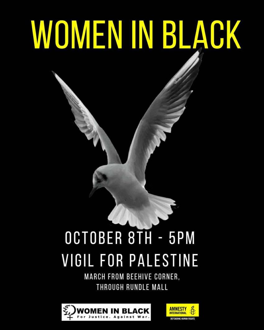 Poster for Vigil and Procession for Palestine 08/10/2025