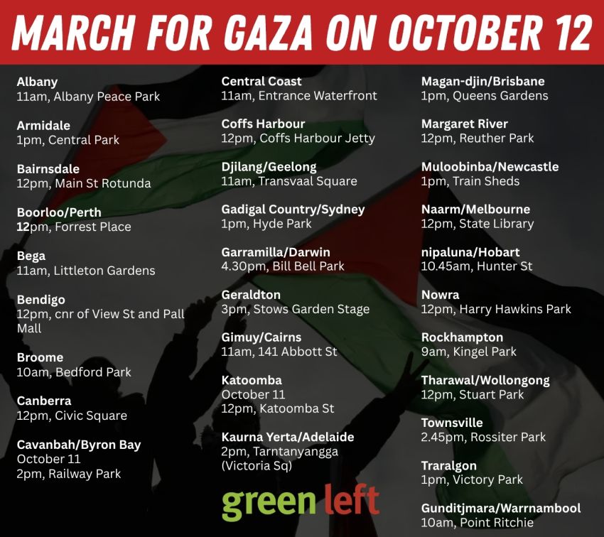 MARCH FOR GAZA ON OCTOBER 12