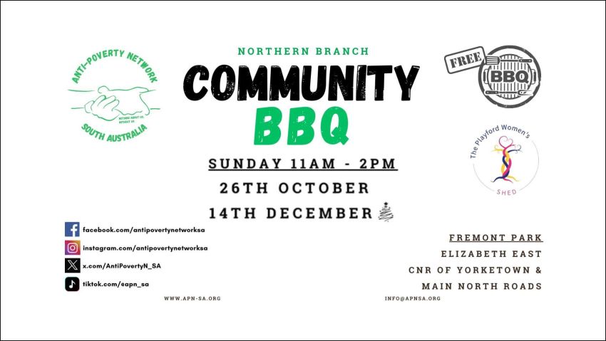 Graphic: APNSA Northern Branch Free Community BBQ 26/10/2025