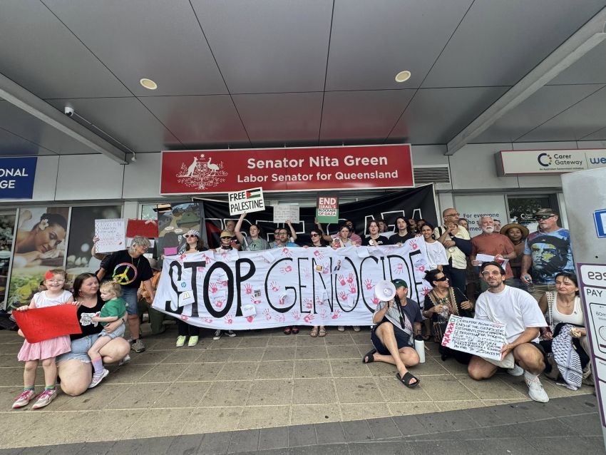 protest outside Labor office in Cairns