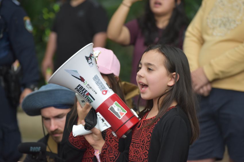 child with megaphone