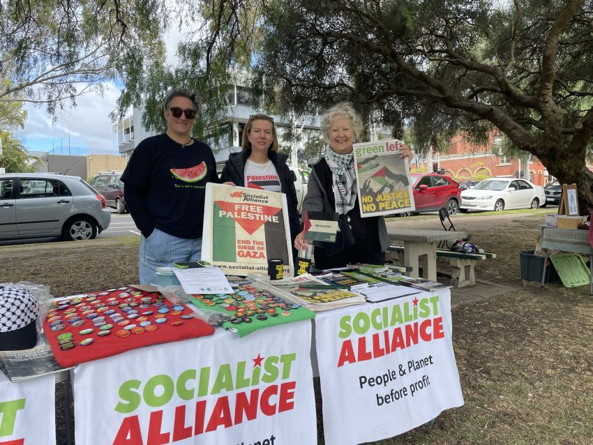 Socialist Alliance stall in Geelong