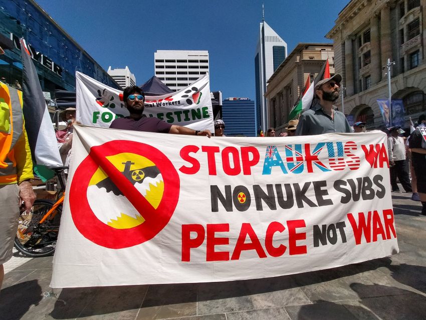 Stop AUKUS banner