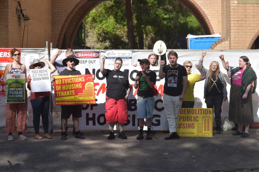 group protest for public housing
