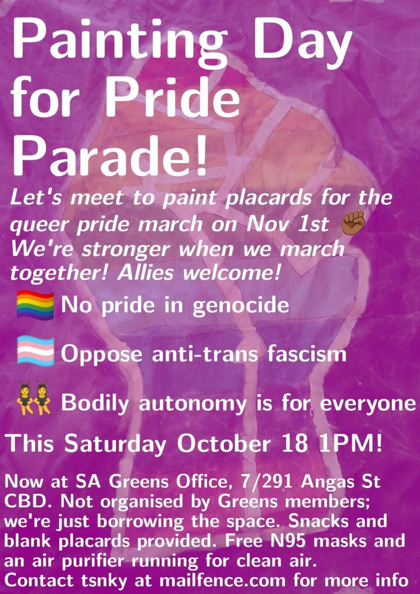 Poster graphic: Painting Day for Pride Parade 18/10/2025 Tarntanya