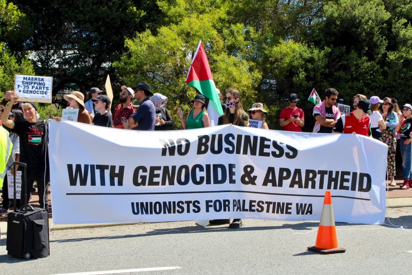 unionists for palestine banner