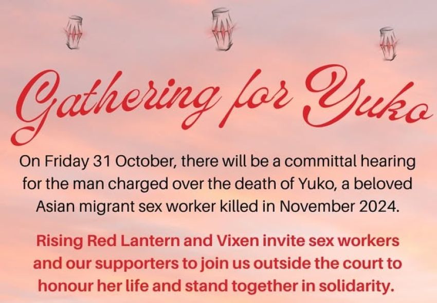 Graphic for event 'Gathering for Yuko' 31/10/2025 Melbourne Magistrates Court