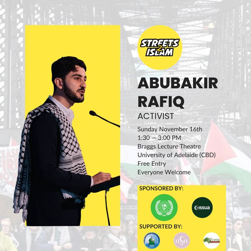 Leaflet for event From the Global Sumud Flotilla to Adelaide 16/11/2025 Adelaide