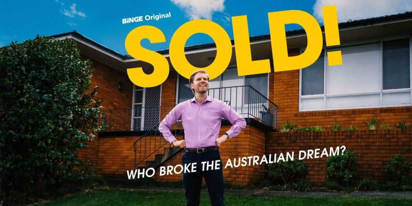 Graphic for film screening and forum: SOLD! Who Broke the Australian Dream on 18/11/2025 hosted by SACOSS