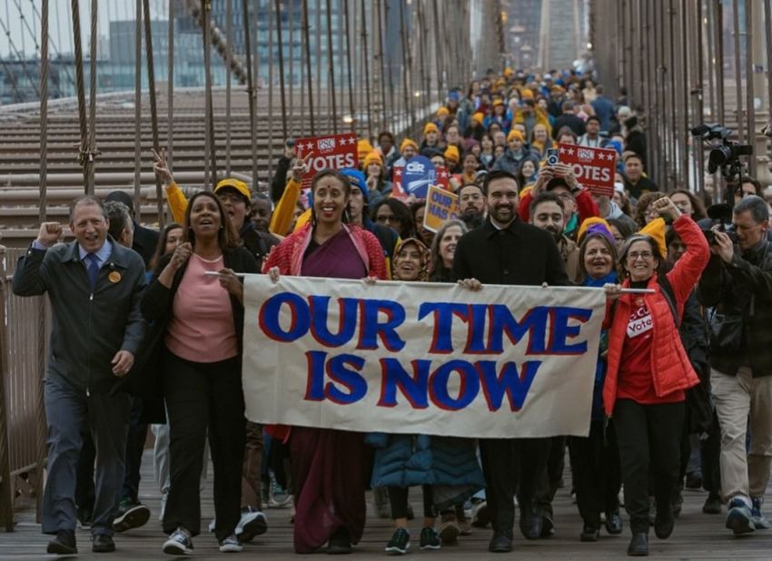 Zohran mamdani and supporters