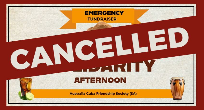 Graphic for cancelled event 'Cuba Solidarity Afternoon'
