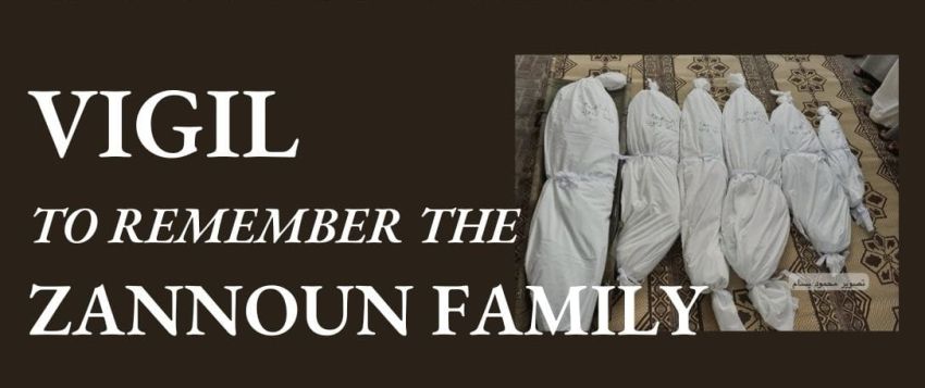 Graphic for event 'Vigil To Remember The Zannoun Family' on 19/11/2025, Darwin