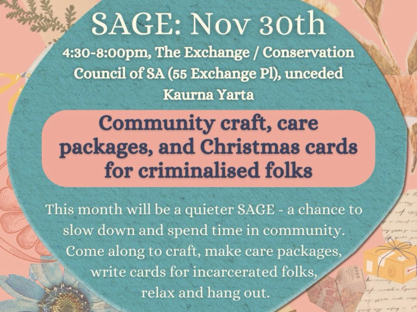 Graphic for SAGE monthly gathering on 30/11/2025