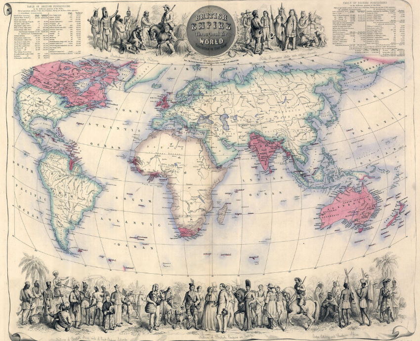 Historical map of British colonies