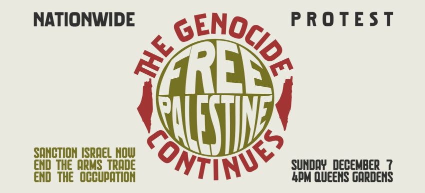 Graphic for Nationwide Rally & March for Palestine on 07/12/2025 in Magan-djin