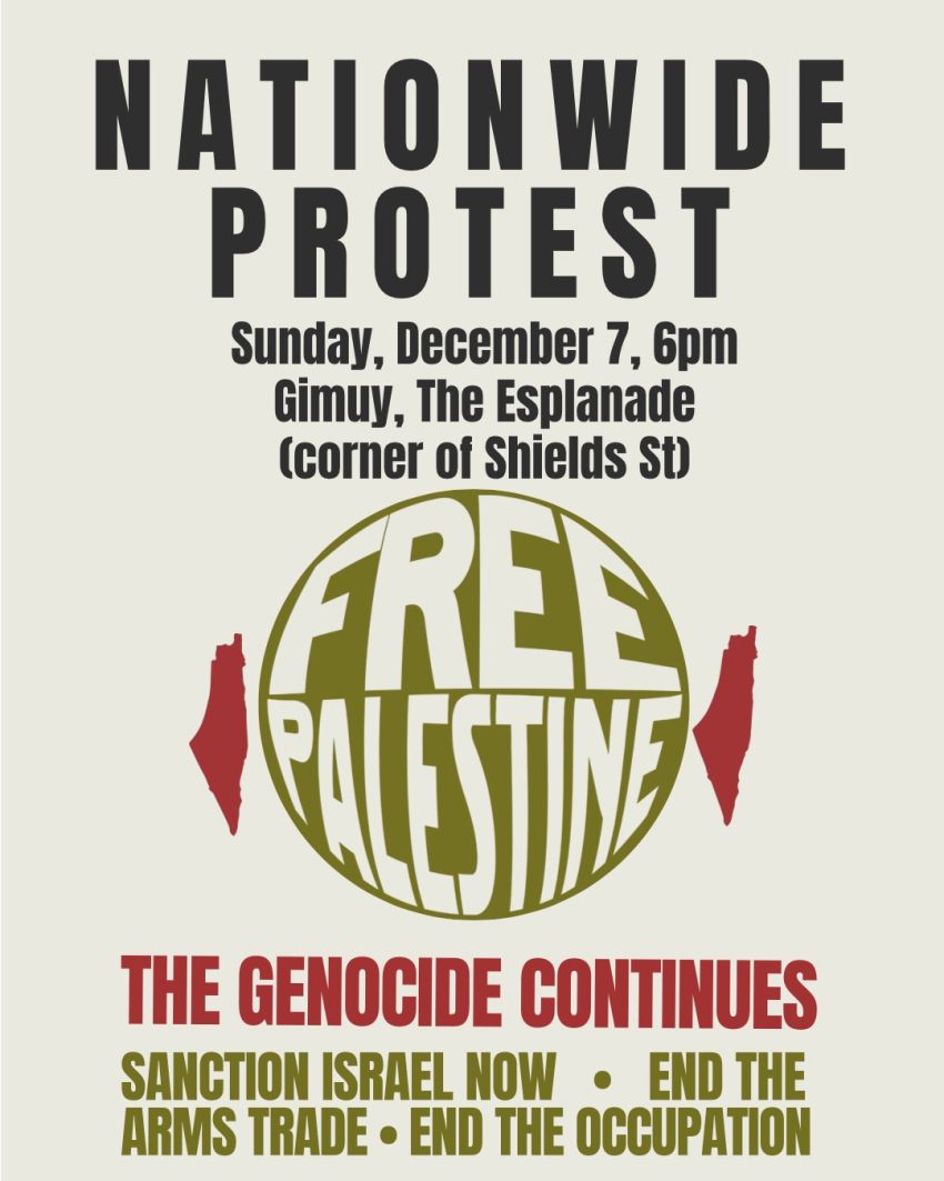 Graphic for event Nationwide Protest for Palestine, 07/12/2025, Gimuy (Cairns)