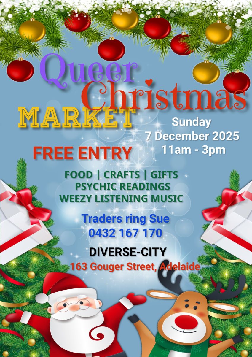 Leaflet for event Queer Christmas Market 07/12/2025, Diverse-City, Tarntanya