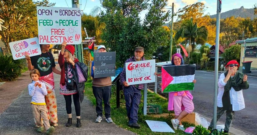 Cropped photo of Nimbin Vigil For Palestine action