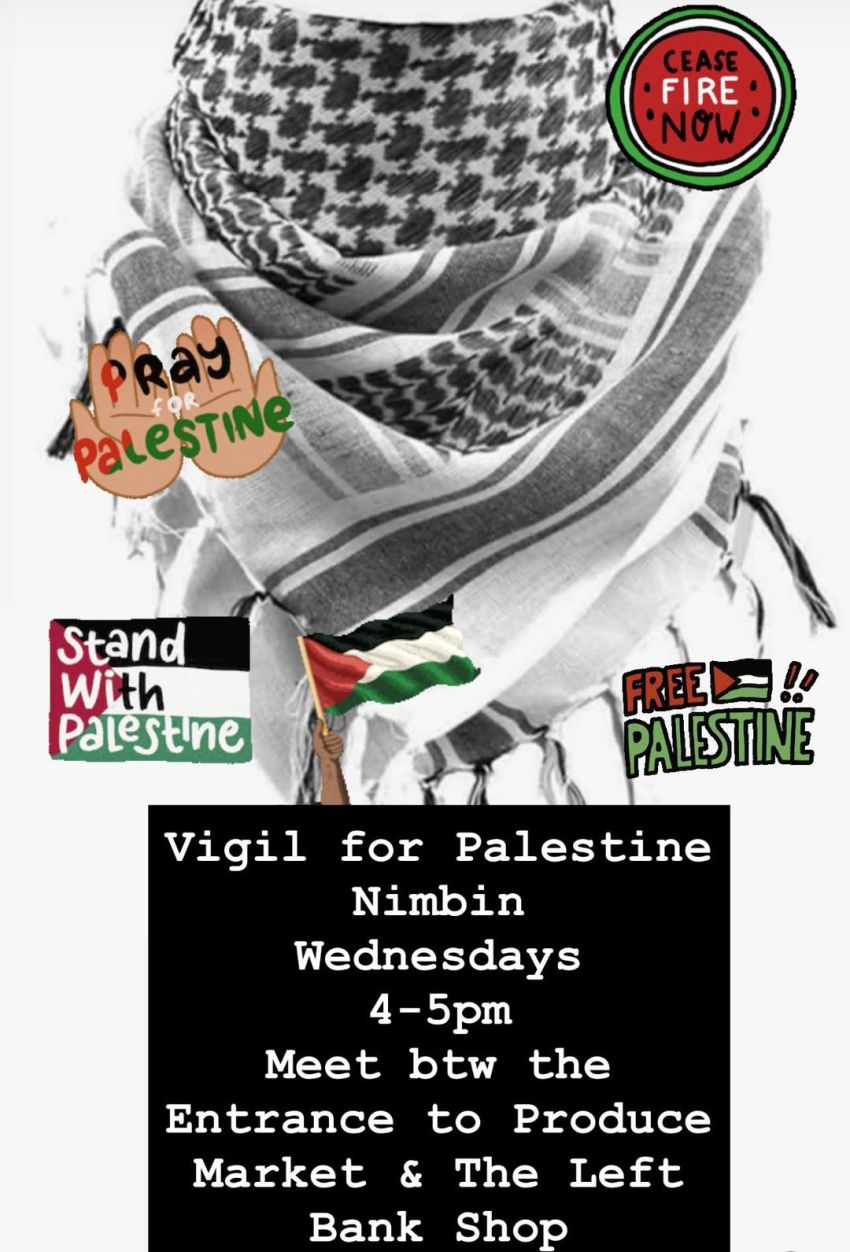 Poster for Nimbin Vigil for Palestine
