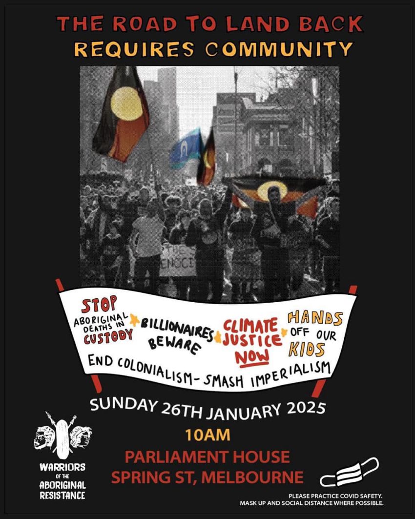 Poster for event Invasion Day Rally Naarm/Melbourne 2025