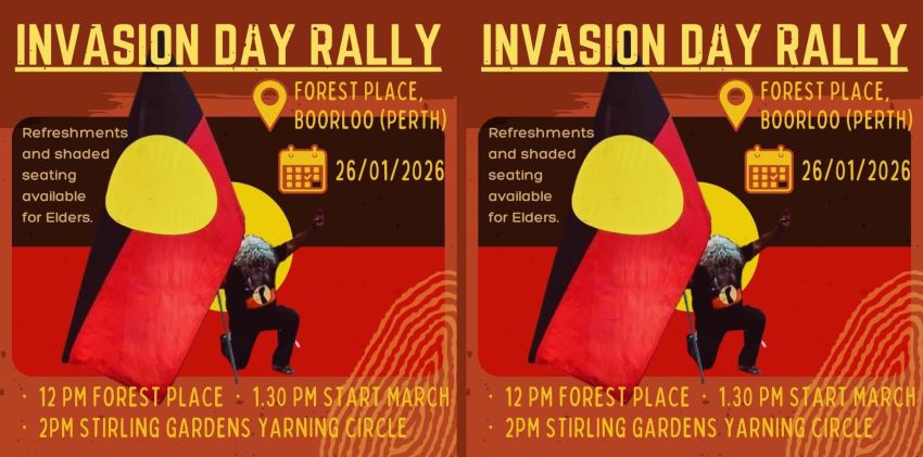 Graphic for event Invasion Day Rally 2026 Boorloo