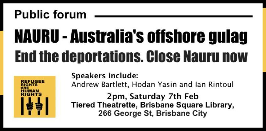 Graphic for public forum event: Nauru - Australia's Offshore Gulag
