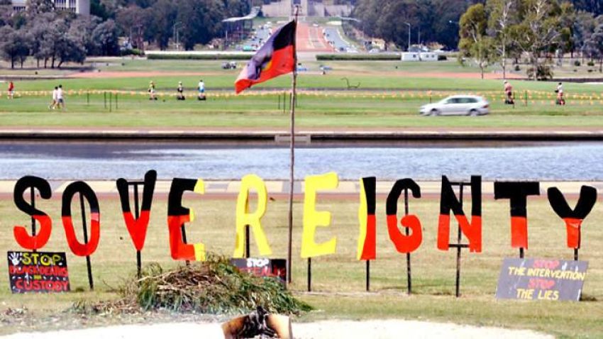 Sovereignty sign in Canberra