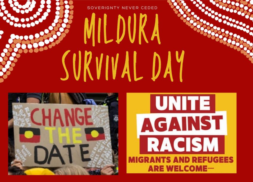Graphic for event: Mildura Survival Day 2026, 11am-1pm 26/01/2026 Mildura